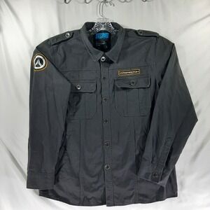 Blizzard Overwatch Field Jacket Mens Large Grey Military Shirt Jacket *imperfect